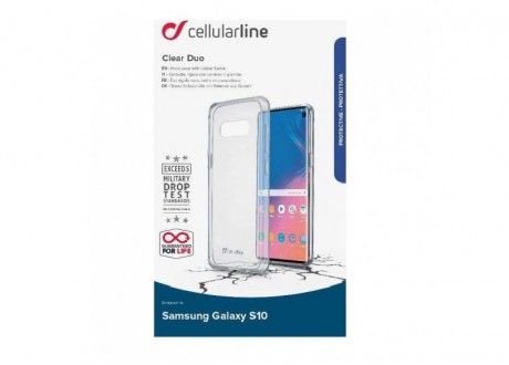 Cover Samsung Galaxy S10 Cellularline Clear Duo - Trasparente
