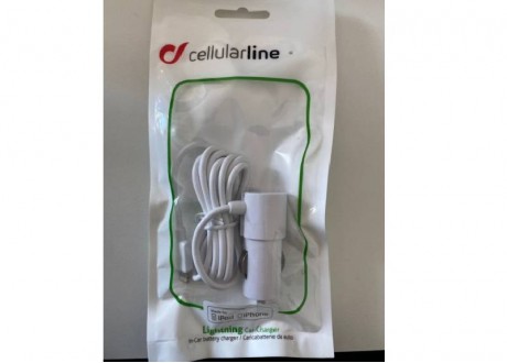 Caricabatterie Cellularline per Auto IPhone/Ipod Touch - Bianco